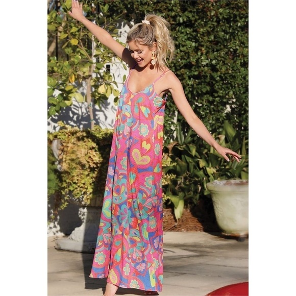 Judith March South Palm Oasis Maxi Dress Sz M - Picture 1 of 7